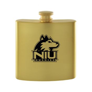 6 oz Brushed Stainless Steel Flask - NIU Huskies