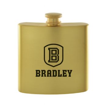 6 oz Brushed Stainless Steel Flask - Bradley Braves