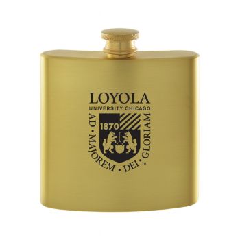 6 oz Brushed Stainless Steel Flask - Loyola Ramblers