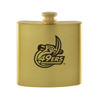 6 oz Brushed Stainless Steel Flask - UNC Charlotte 49ers