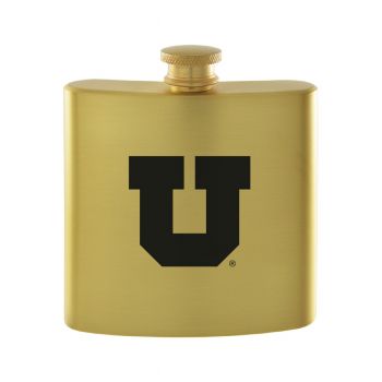 6 oz Brushed Stainless Steel Flask - Utah Utes