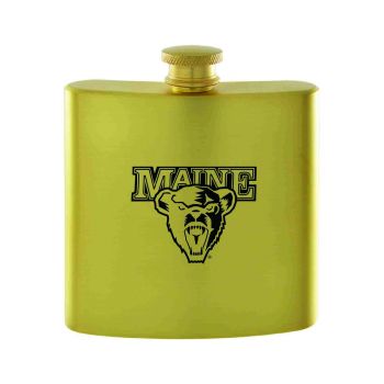 6 oz Brushed Stainless Steel Flask - Maine Bears
