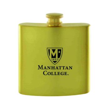 6 oz Brushed Stainless Steel Flask - Manhattan College Jaspers