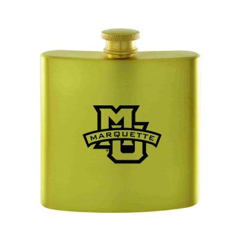 6 oz Brushed Stainless Steel Flask - Marquette Golden Eagles