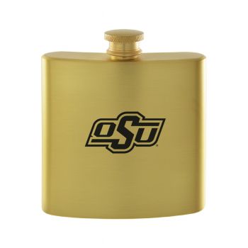 6 oz Brushed Stainless Steel Flask - Oklahoma State Bobcats