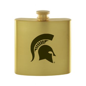 6 oz Brushed Stainless Steel Flask - Michigan State Spartans