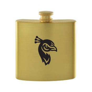 6 oz Brushed Stainless Steel Flask - St. Peter's Peacocks