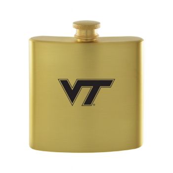 6 oz Brushed Stainless Steel Flask - Virginia Tech Hokies