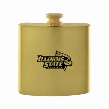 6 oz Brushed Stainless Steel Flask - Illinois State Redbirds