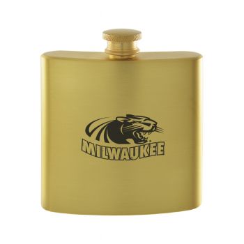 6 oz Brushed Stainless Steel Flask - Wisconsin-Milwaukee Panthers