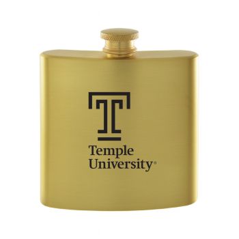 6 oz Brushed Stainless Steel Flask - Temple Owls