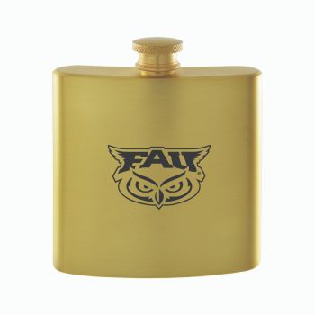 6 oz Brushed Stainless Steel Flask - FAU Owls