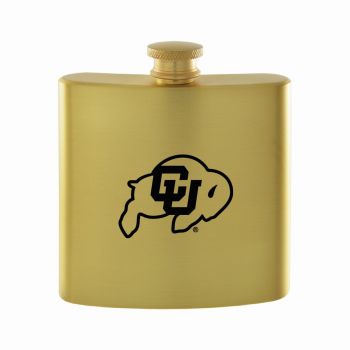 6 oz Brushed Stainless Steel Flask - Colorado Buffaloes