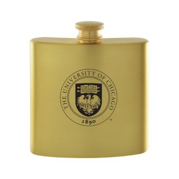 6 oz Brushed Stainless Steel Flask - University of Chicago