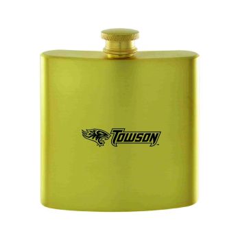 6 oz Brushed Stainless Steel Flask - Towson Tigers