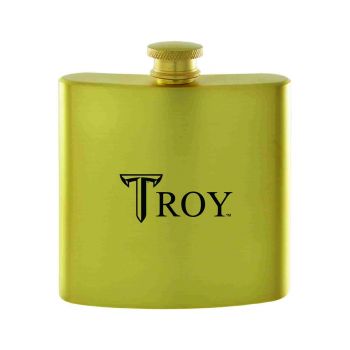 6 oz Brushed Stainless Steel Flask - Troy Trojans