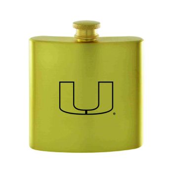 6 oz Brushed Stainless Steel Flask - Miami Hurricanes