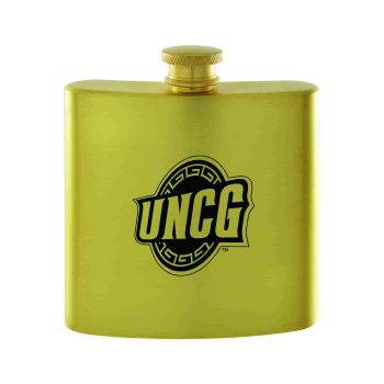 6 oz Brushed Stainless Steel Flask - UNC Greensboro Spartans