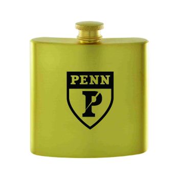 6 oz Brushed Stainless Steel Flask - Penn Quakers