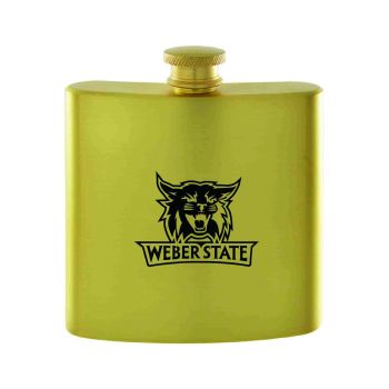 6 oz Brushed Stainless Steel Flask - Weber State Wildcats