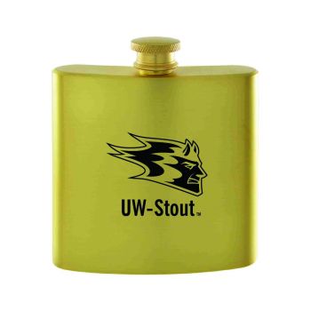 6 oz Brushed Stainless Steel Flask - Wisconsin-Stout