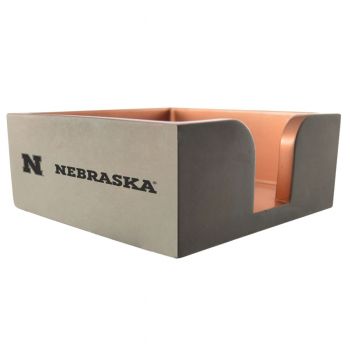Modern Concrete Notepad Holder - Nebraska Cornhuskers