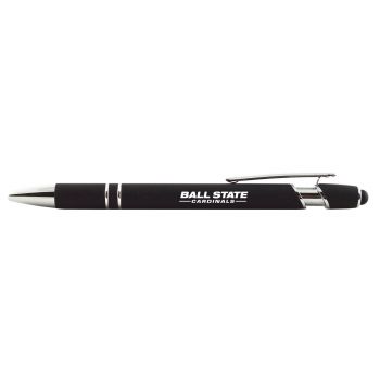Click Action Ballpoint Pen with Rubber Grip - Ball State Cardinals
