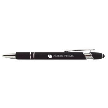 Click Action Ballpoint Pen with Rubber Grip - Denver Pioneers