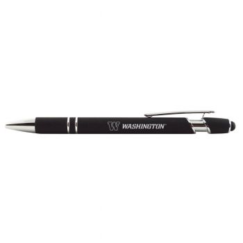 Click Action Ballpoint Pen with Rubber Grip - Washington Huskies