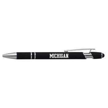 Click Action Ballpoint Pen with Rubber Grip - Michigan Wolverines