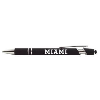 Click Action Ballpoint Pen with Rubber Grip - Miami RedHawks
