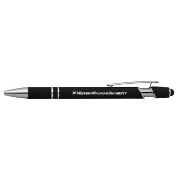 Click Action Ballpoint Pen with Rubber Grip - Western Michigan Broncos