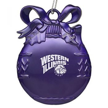 Pewter Christmas Bulb Ornament - Western Illinois Leathernecks