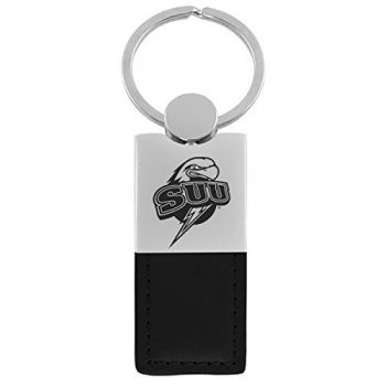 Modern Leather and Metal Keychain - Southern Utah Thunderbirds