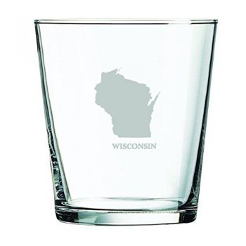 13 oz Cocktail Glass - Wisconsin State Outline - Wisconsin State Outline