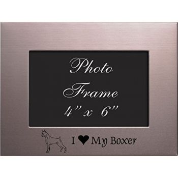 4 x 6  Metal Picture Frame  - I Love My Boxer