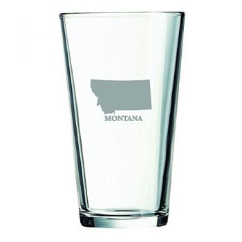 16 oz Pint Glass  - Montana State Outline - Montana State Outline