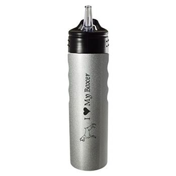 24 oz Stainless Steel Sports Water Bottle  - I Love My Boxer