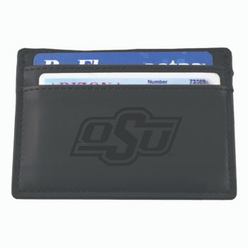 Slim Wallet with Money Clip - Oklahoma State Bobcats