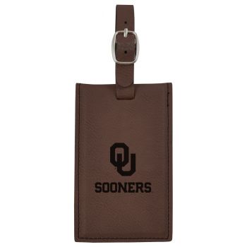 Travel Baggage Tag with Privacy Cover - Oklahoma Sooners