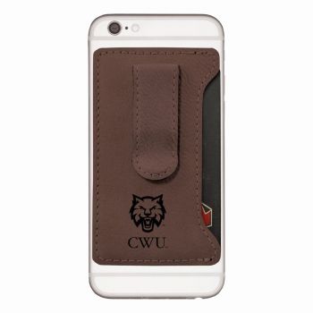 Cell Phone Card Holder Wallet with Money Clip - Central Washington Wildcats