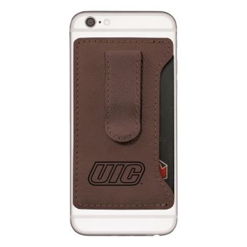 Cell Phone Card Holder Wallet with Money Clip - UIC Flames