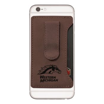 Cell Phone Card Holder Wallet with Money Clip - Western Michigan Broncos