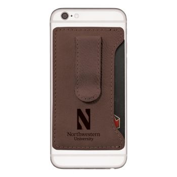 Cell Phone Card Holder Wallet with Money Clip - Northwestern Wildcats