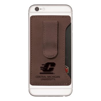 Cell Phone Card Holder Wallet with Money Clip - Central Michigan Chippewas