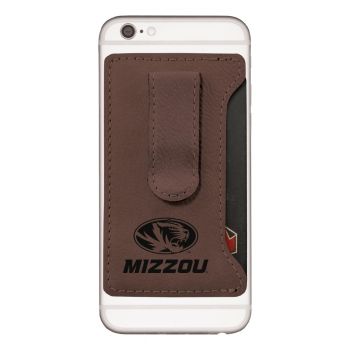 Cell Phone Card Holder Wallet with Money Clip - Mizzou Tigers