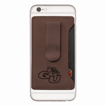 Cell Phone Card Holder Wallet with Money Clip - Gonzaga Bulldogs