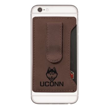 Cell Phone Card Holder Wallet with Money Clip - UConn Huskies