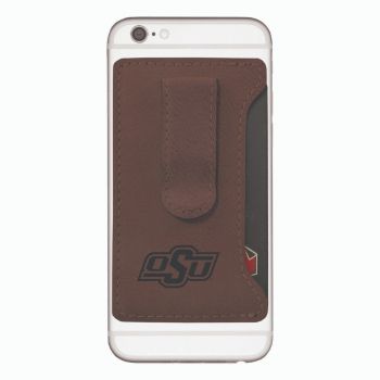 Cell Phone Card Holder Wallet with Money Clip - Oklahoma State Bobcats
