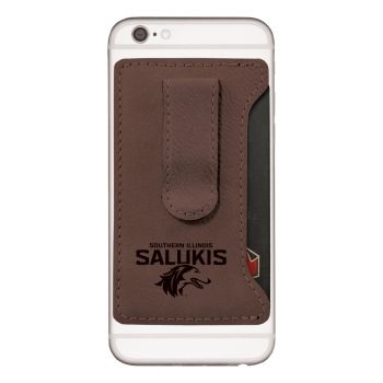 Cell Phone Card Holder Wallet with Money Clip - Southern Illinois Salukis